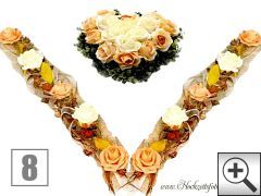 Hochzeitsauto Blumenschmuck Beispiel 8 - Auto-Deko Boho Rosengirlande creme apricot