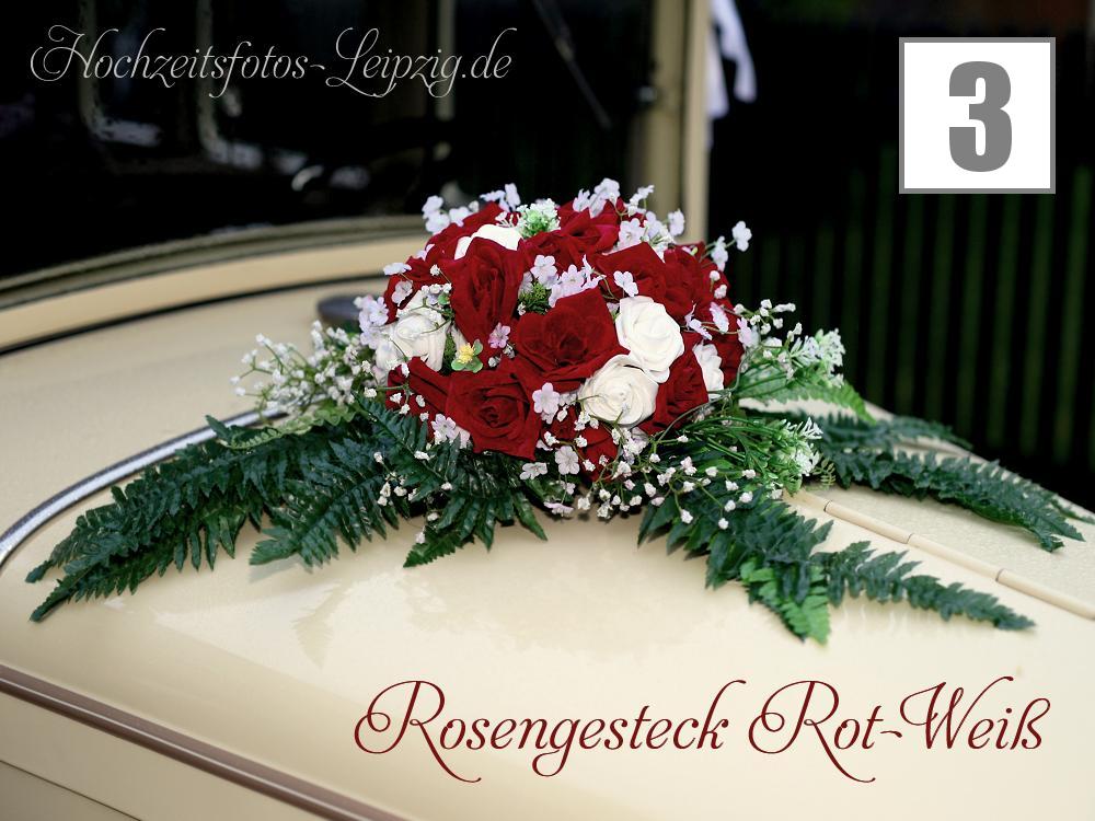 Autodeko Hochzeit Rosenherz 1