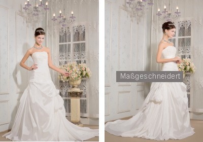 Raffiniert geschnittenes schulterfreies Hochzeitskleid mit Herzausschnitt ist von traumhafter Eleganz. Unvergleichlich schön, dieses Kleid macht den schönsten Tag im Leben wirklich zu etwas ganz besonderem. Das Brautkleid besitzt eine lange Schleppe mit Lace und Perlen verziert. Maßgeschneidertes Einzelsstück in den Farben Weiß, Elfenbein und Champagner oder auf Wunsch in den Konfektionsgrößen 32 bis 58. esehen in Taucha bei Leipzig ab EUR 129.98