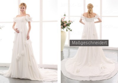 Dieses elegante Hochzeitskleid garantiert einen traumhaften Auftritt mit Bauch. Das Oberteil ist gerafft mit weichen Formstäbchen für die perfekten Passform bei Schwangeren Bräuten. Ergänzt wird das Brautkleid durch wunderschöne Perlenverzierung an Bustier und Trägern. Nahtreißverschluss hinten. Das Umstandsbrautkleid ist Mehrlagig gearbeitet und in den Größe 34 bis 48 erhältlich. Brautkleider speziell für Schwangere günstig kaufen! Hochzeitskleid gesehen in Leipzig ab EUR 159.98