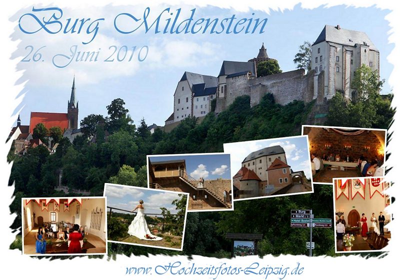Hochzeitsfoto auf Burg Mildenstein in Sachsen
