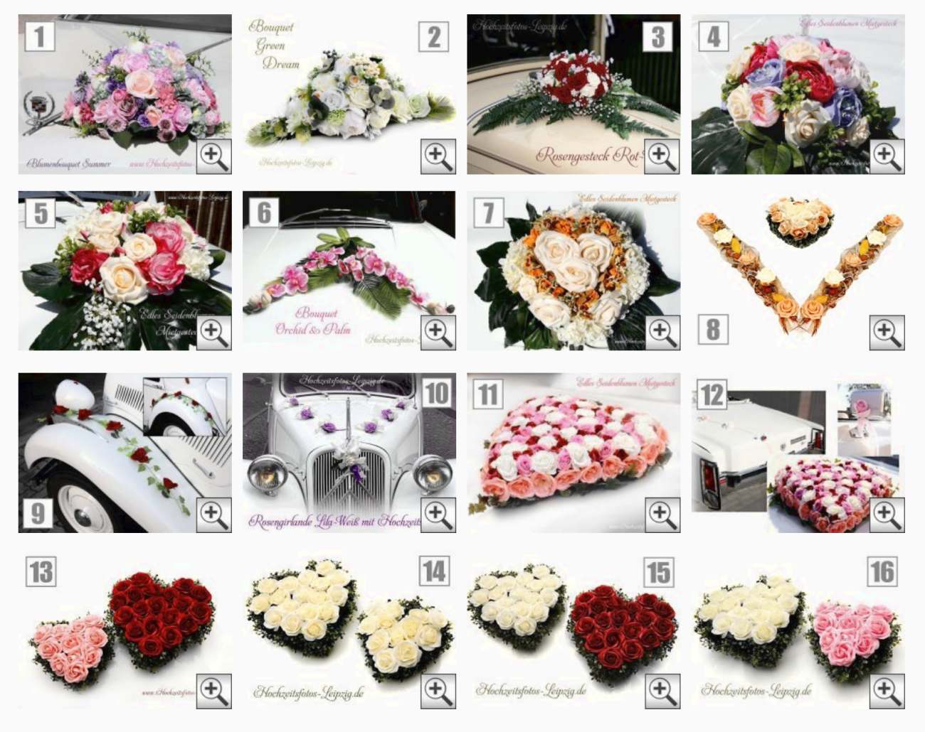 Autoschmuck: Hochzeitsauto Blumenschmuck mieten