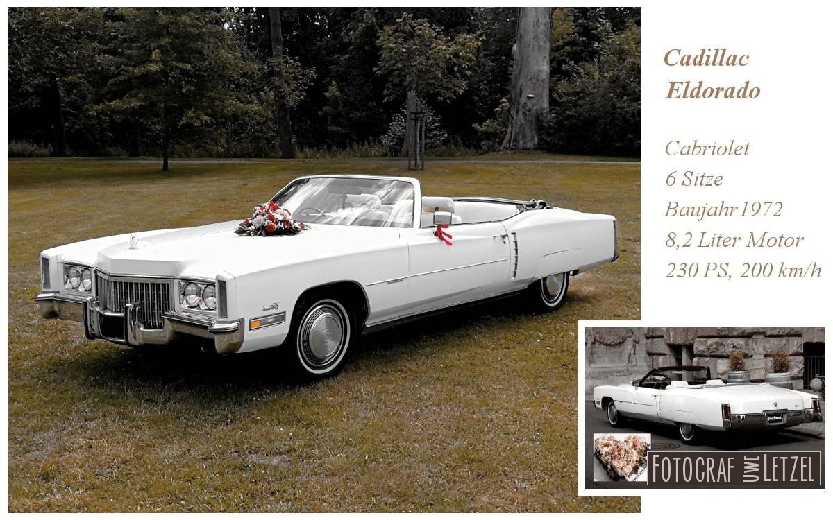 Cadillac Hochzeitsauto in Markkleeberg mieten fr die Trauung im Weien Haus