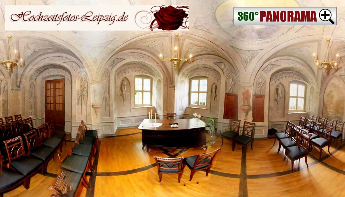 Trauzimmer im Standesamt Schloss Machern (Panoramafoto)